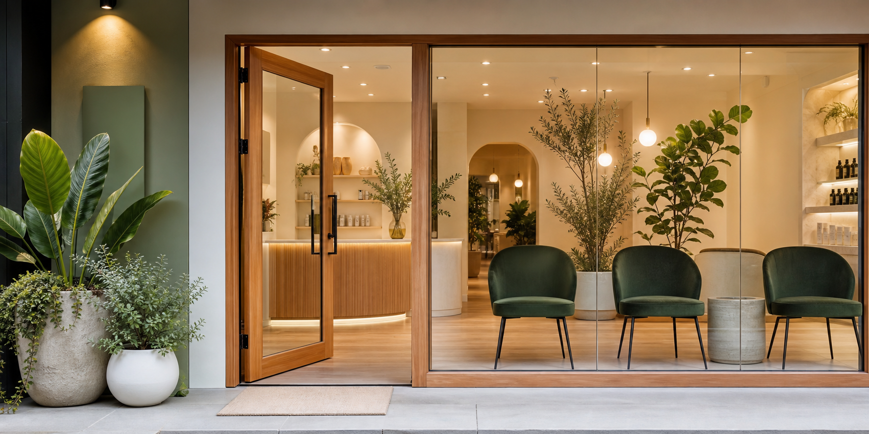 Salon entrance